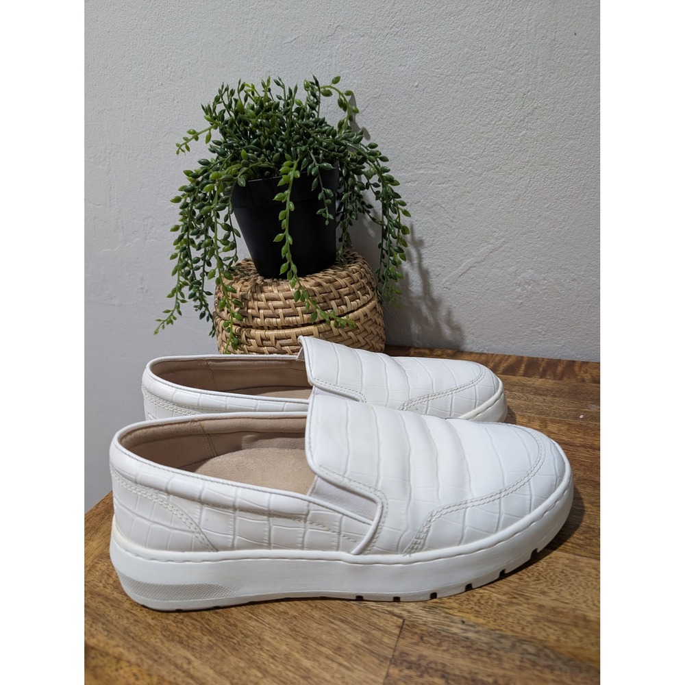 Vionic DINORA Croc white alligator print size‎ 7.5